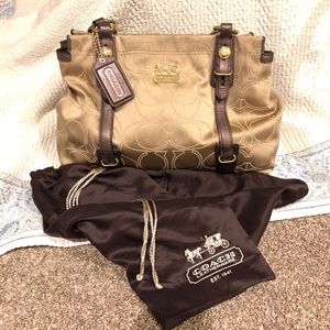 Coach Purse Handbag Shoulder Tan Brown